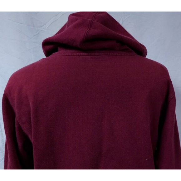Aeropostale Medium Maroon Red Daytona Beach Heavyweight Spellout Hoodie - Picture 8 of 11